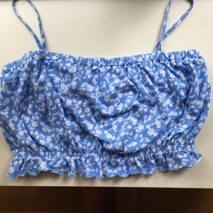 BLUE FLORAL CROP TOP